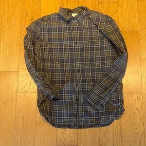 Billy Reid Blue and Gray Checkered Shirt